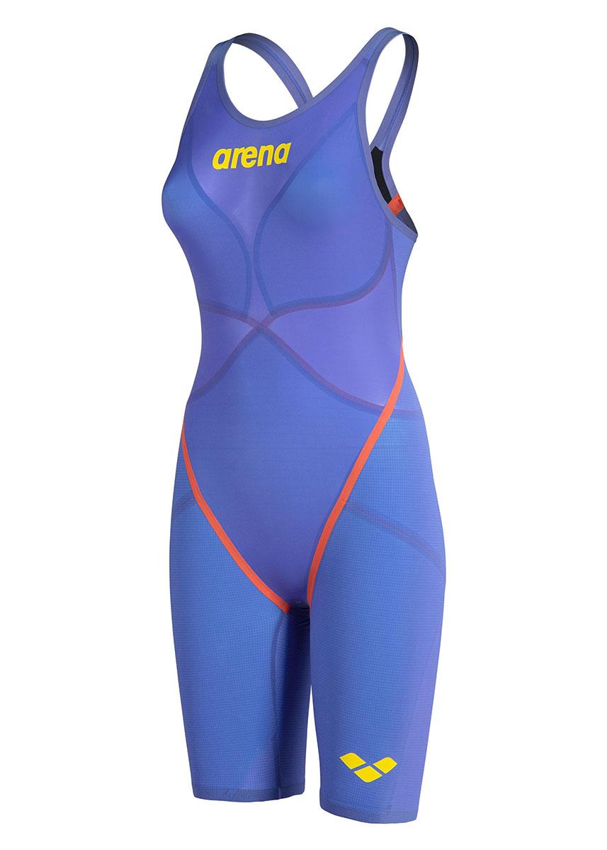 Arena Eclipse Glare Limited Edition Powerskin Carbon Glide Openback Kneesuit - Future Dusk / Coral-629114