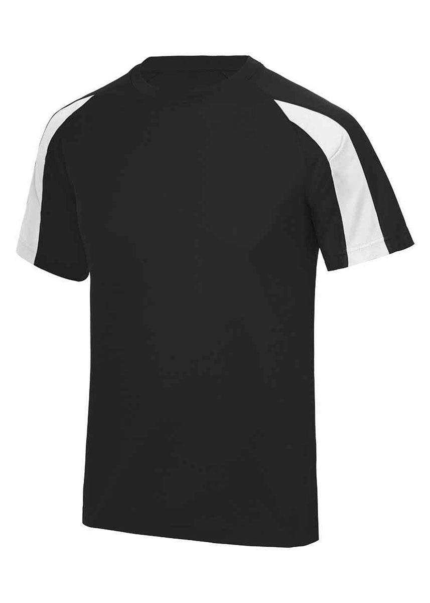 AWDis Cool Contrast T-Shirt - Jet Black / White