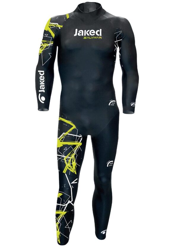 Jaked Mens Shocker Multi Thickness Wetsuit - Black / Yellow
