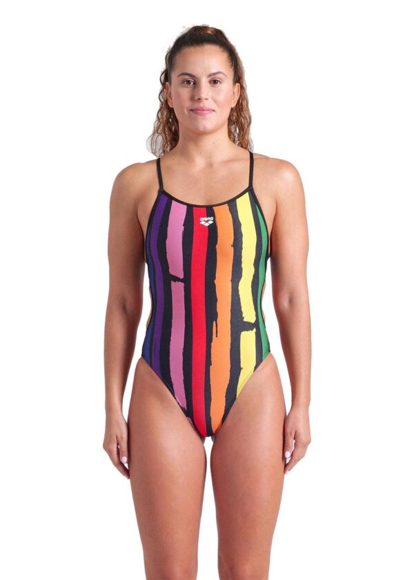 Arena Let it Beat Lace Swimsuit - Black Multi / Black