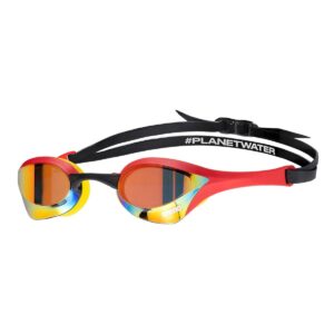 Arena Cobra Ultra Swipe Mirrored Goggles - Gold / Red-0