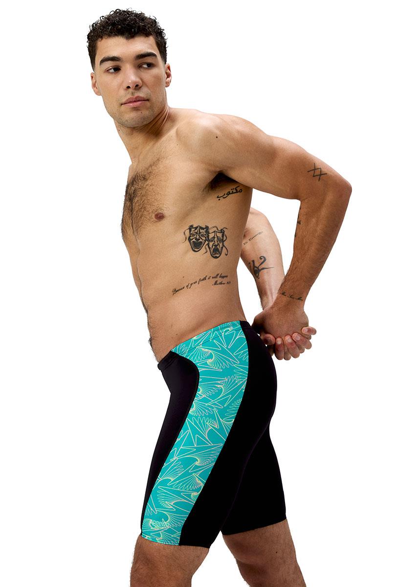 Speedo Mens Hyperboom Panel Jammer - Blue / Green-629808