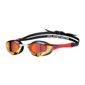 Arena Cobra Edge Swipe Mirrored Goggles - Gold / Red-0