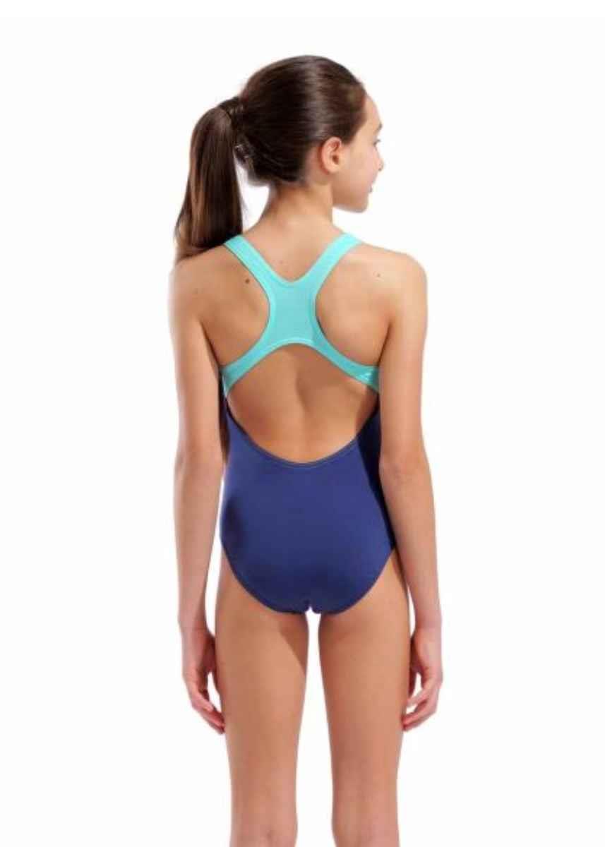 Arena Girl's Spray Paint Swim Pro Back Swimsuit - Navy / Water-631260