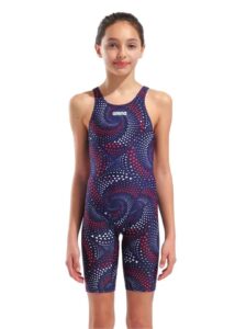 Arena Girl's Printed Kneeskin - Navy / Team Red White Blue