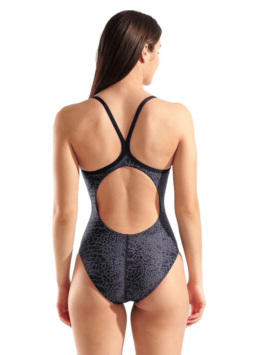 Arena Womens Snakeskin Lightdrop Back Swimsuit - Black / Team Black-631151
