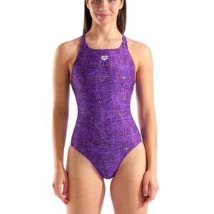 Arena Ribbed Swim Pro Back Swimsuit - Plum / Multi-0