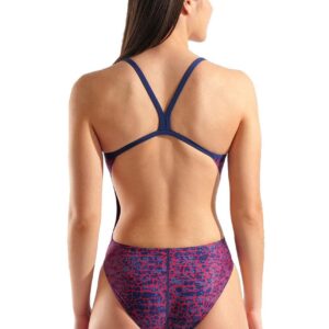 Arena Womens Snakeskin Challenge Back Swimsuit – Navy / Team Red White Blue