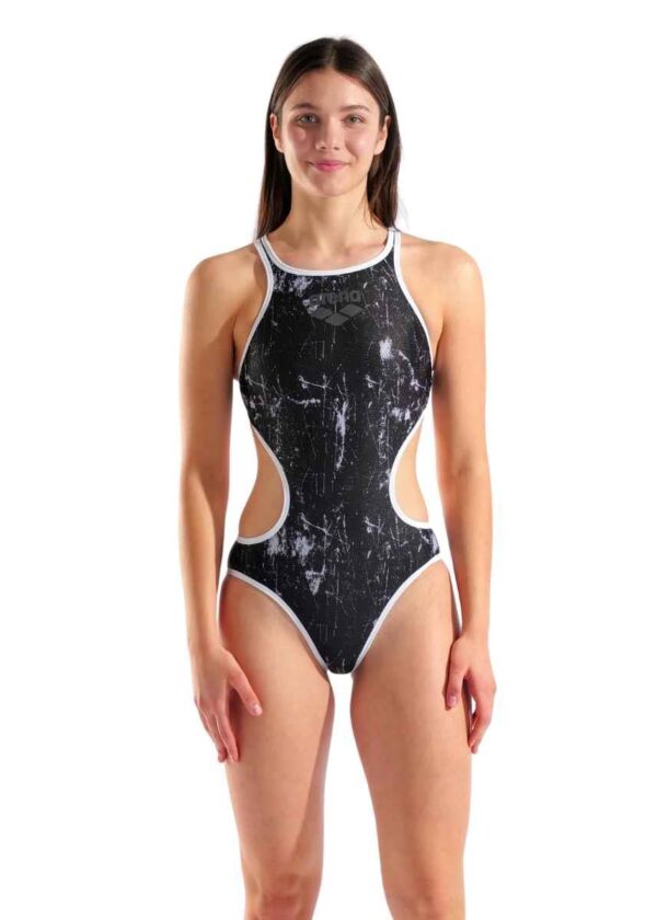 Arena Womens One Lacquer One Piece Swimsuit - Multi / Black / White-0