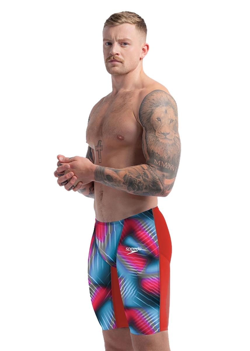 Speedo Fastskin LZR Pure Valor 2.0 High Waisted Jammer - Red / Blue-630311