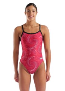 Arena Womens Fireflow Challenge Back Swimsuit - Black / Team Red