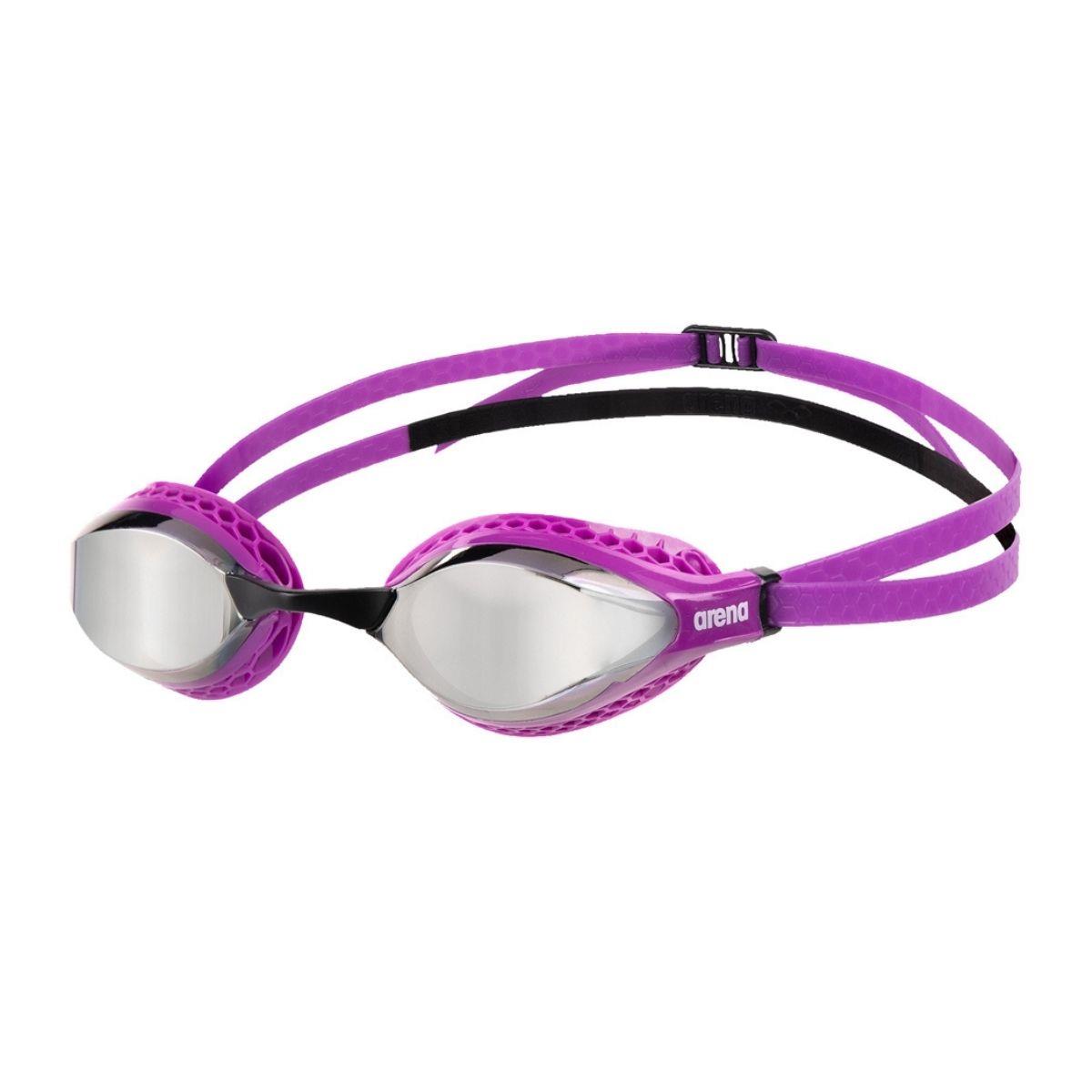 Arena Airspeed Mirrored Goggles - Silver / Purple / Black