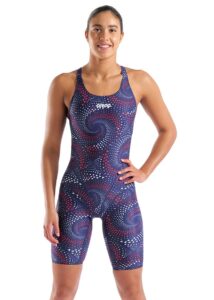 Arena Womens Printed Full Body Kneesuit - Red / White / Blue