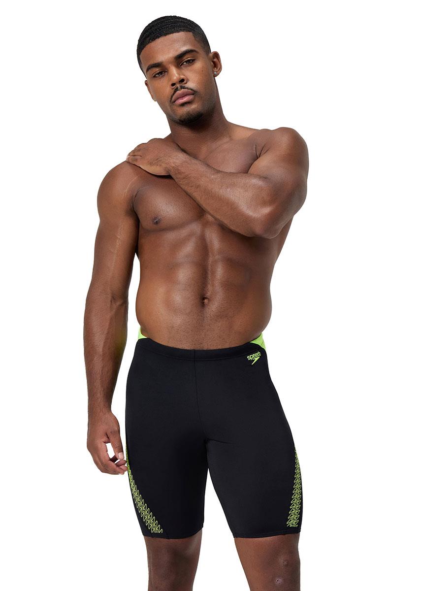 Speedo Mens Hyperboom Splice Jammers - Black / Hyper Yellow-632152