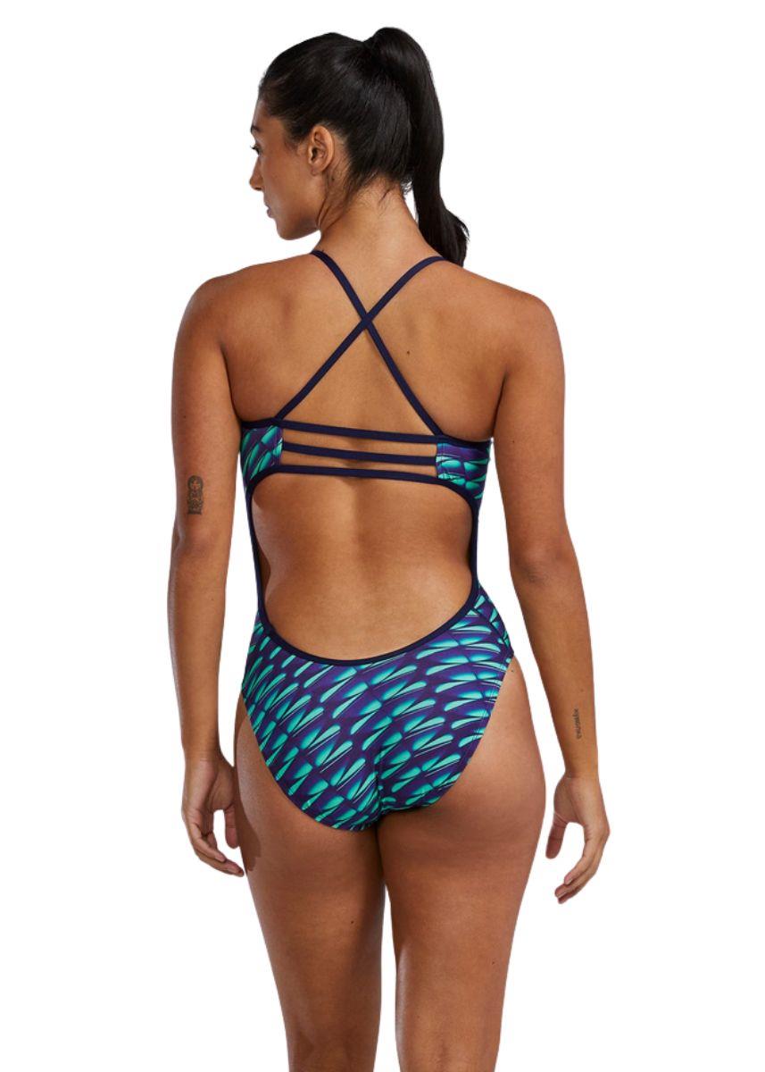 TYR Durafast Elite Dragonflyte Trinityfit One Piece Swimsuit - Green / Navy-631470
