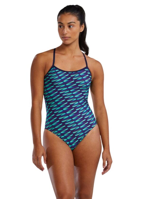 TYR Durafast Elite Dragonflyte Trinityfit One Piece Swimsuit - Green / Navy