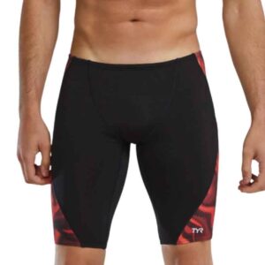 TYR Durafast Elite Men's Jammer Waveform - Red-0