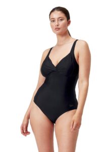 Speedo Womens Shaping Cross Knot One Piece Swimsuit - Black