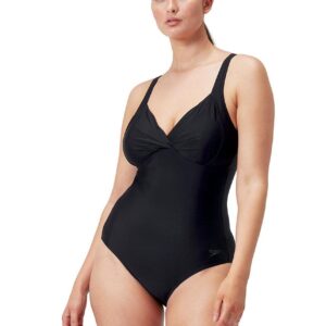 Speedo Shaping Cross Knot One Piece Swimsuit - Black