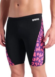 Arena Mens Printed Jammer - Black / Fuchsia Multi