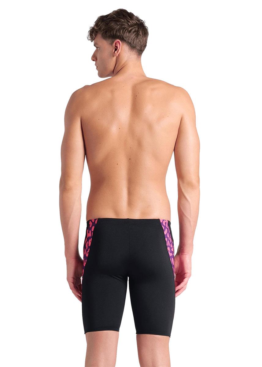 Arena Mens Printed Jammer - Black / Fuchsia Multi-631683