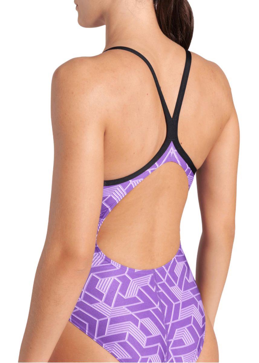 Arena Womens Escape Lightdrop Swimsuit - Black / Team Purple-631662
