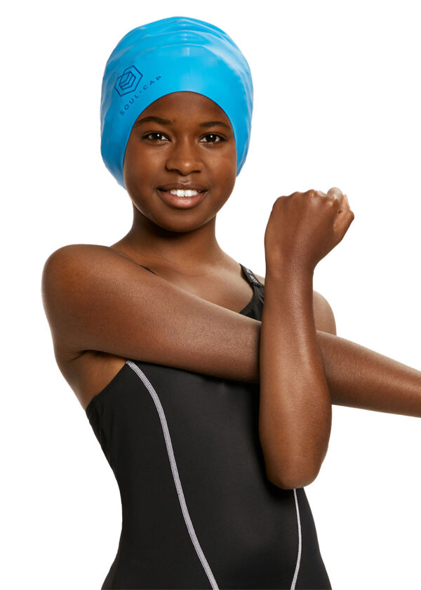 Soul Cap Kids Voluminous Swim Cap - Mid Blue