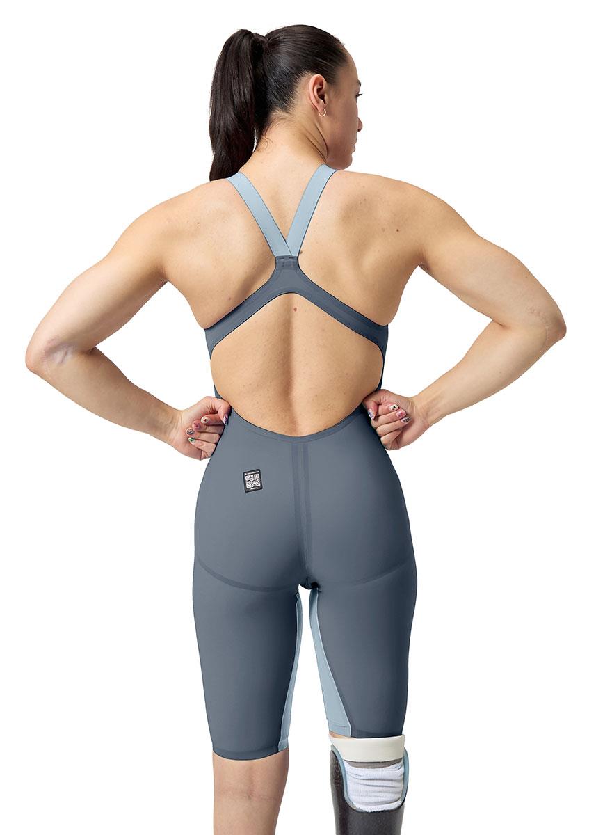 Speedo Fastskin LZR Pure Valor 2.0 Openback Kneeskin - Grey / Blue-632533