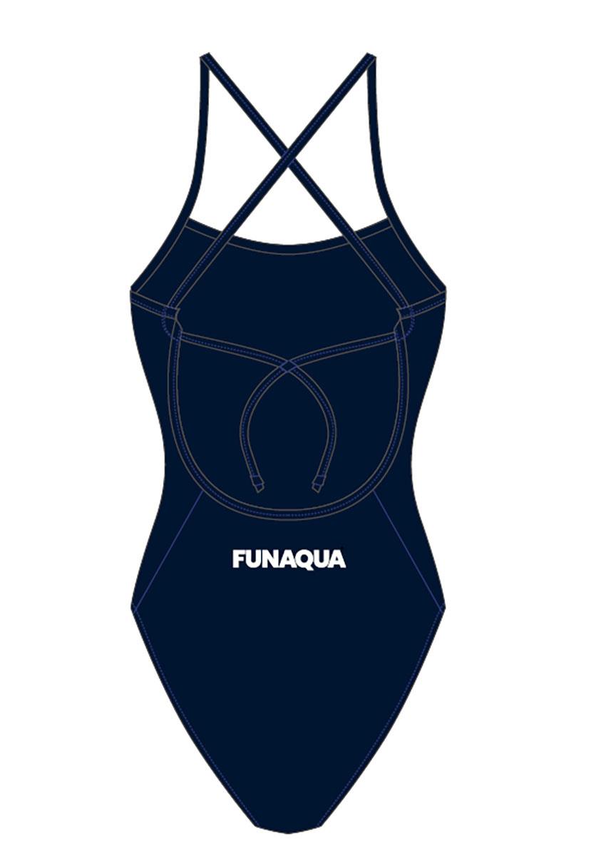 FunAqua Womens Dusk Tie Back Swimsuit - Navy Blue-632746