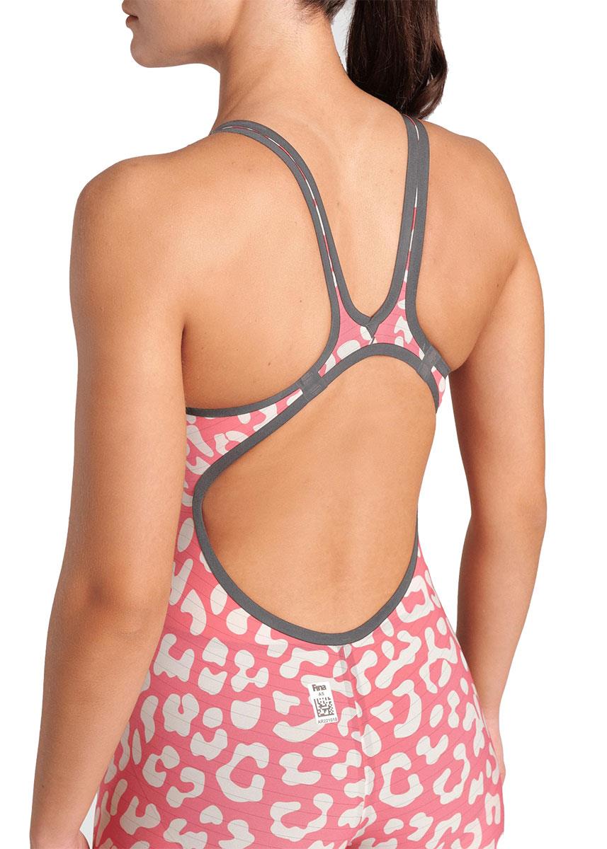 Arena Powerskin Carbon Air² Limited Edition Leopard Skin Openback Kneesuit - Geranium-632817