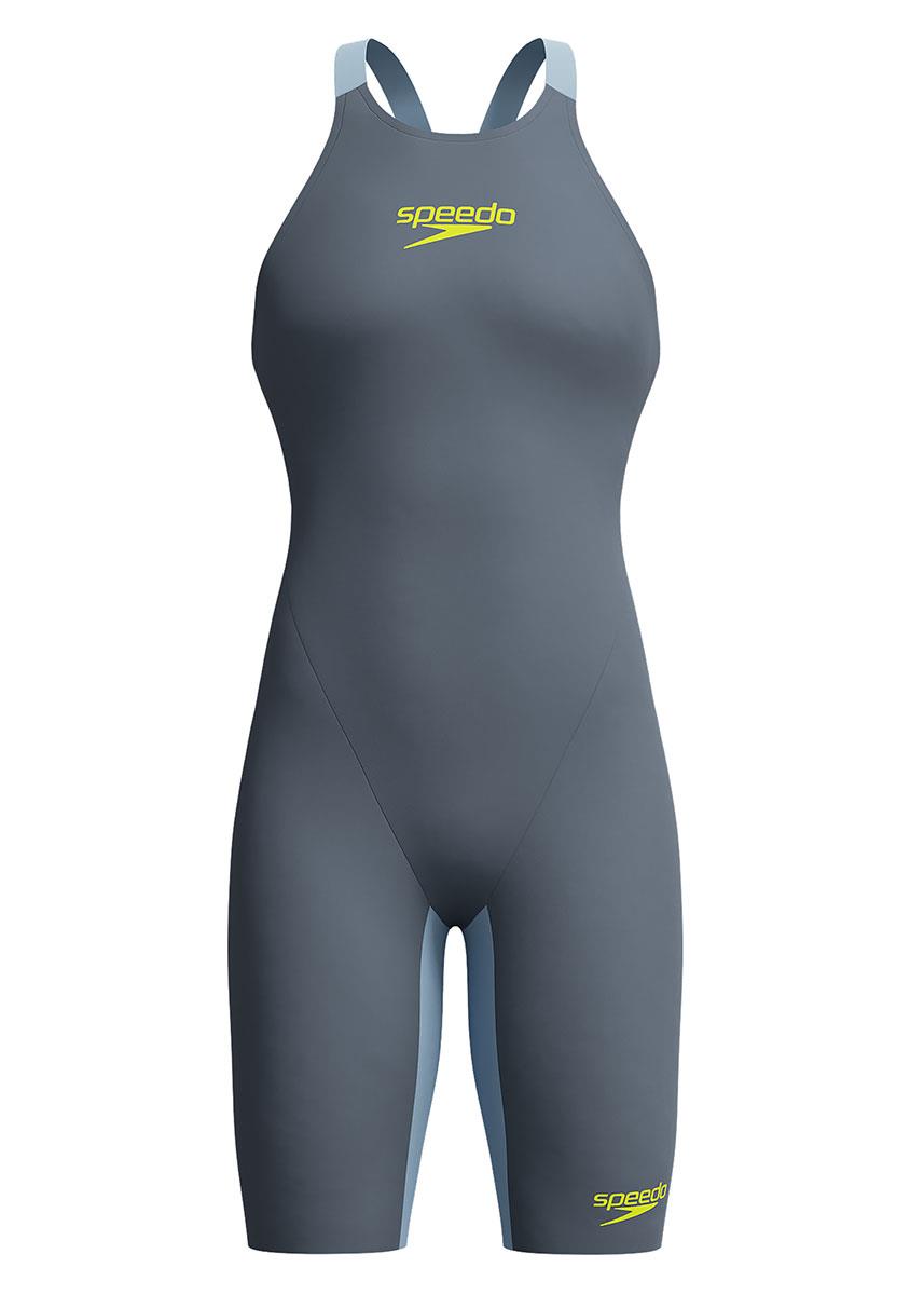 Speedo Fastskin LZR Pure Valor 2.0 Openback Kneeskin - Grey / Blue-632538