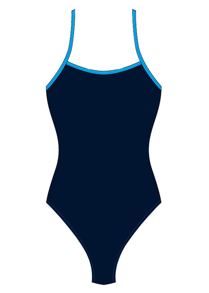 FunAqua Chambray Tie Back Swimsuit - Navy Blue / :ight Blue