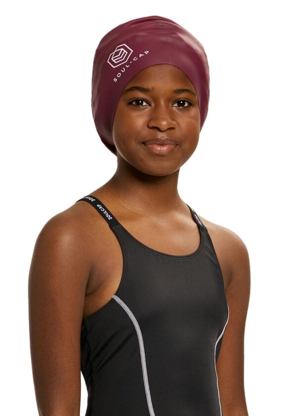 Soul Cap Kids Voluminous Swim Cap - Burgundy