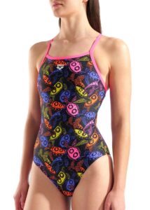 Arena Womens Sea Turtles Lightdrop Back Swimsuit - Black / Multi