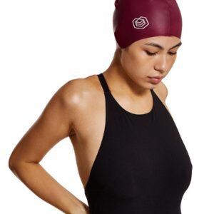 Soul Cap Adult Voluminous Swim Cap - Burgundy