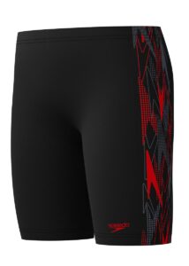 Speedo Boys Plastisol Placement Jammer - Anthracite / High Risk Red