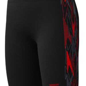 Speedo Boys Plastisol Placement Jammer - Anthracite / High Risk Red