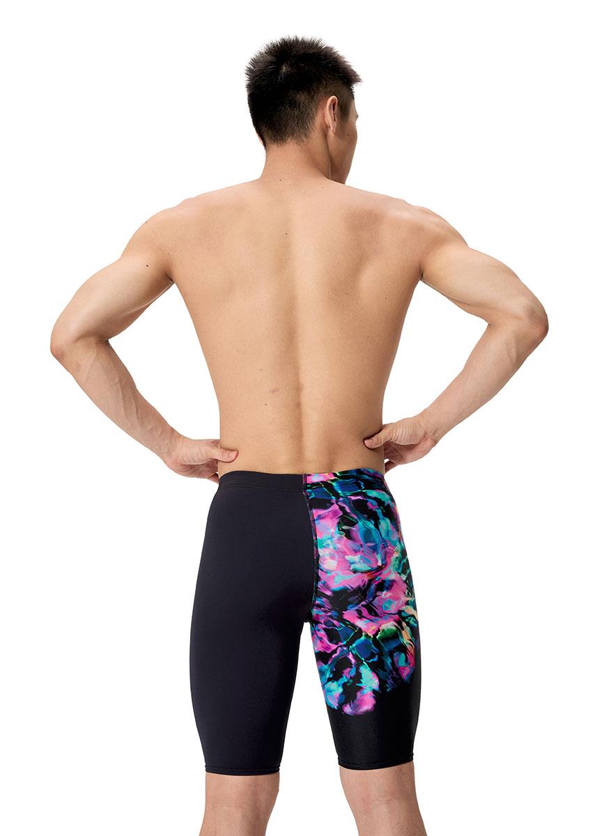 Speedo Mens Placement Printed Jammer - Black / Purple-633206