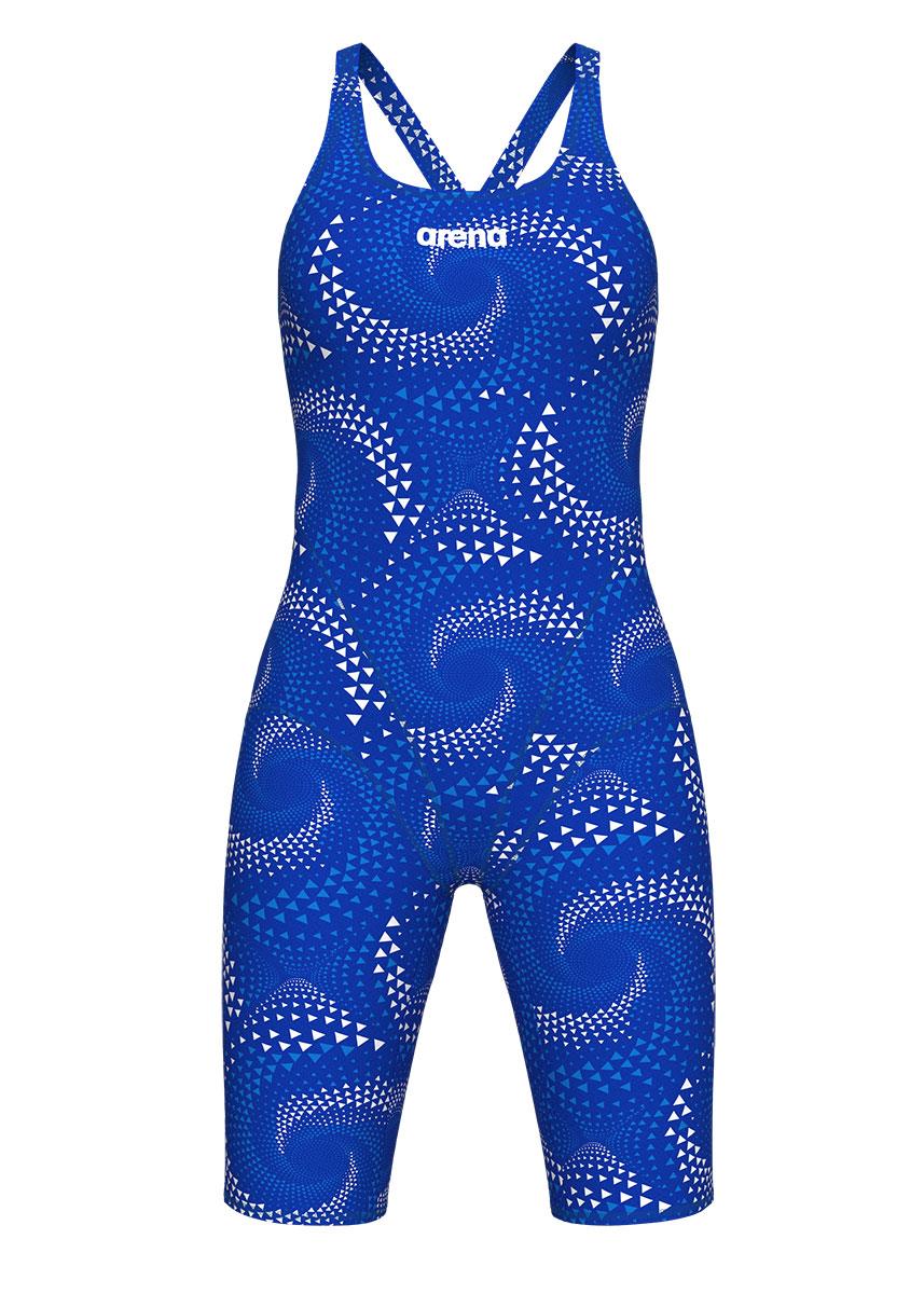 Arena Womens Printed Full Body Kneesuit - Team Black / Royal-633083