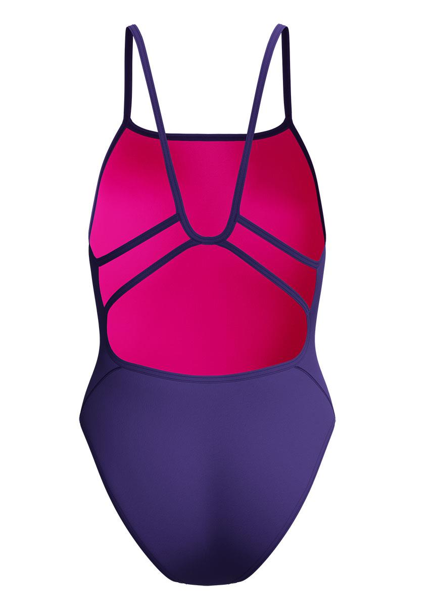 Speedo Womens Solid Web Back Swimsuit - Acai Purple-633265