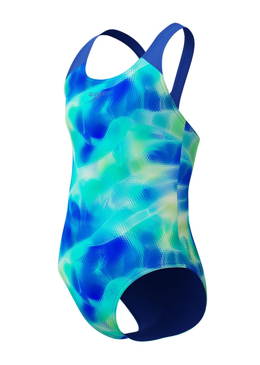Speedo Girls Digital Allover Splashback Swimsuit - Mayan Blue / Deep Sapphire-633185