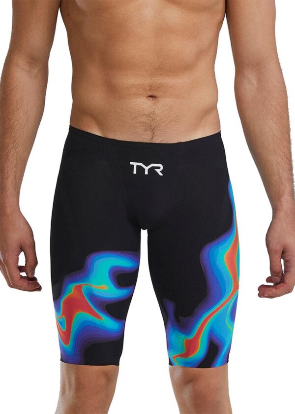 TYR Venzo Infrared Low Waist Jammer - Red / Turquoise / Blue