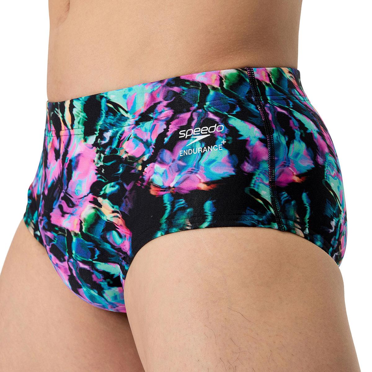 Speedo Printed 13.5 cm Brief - Black / Purpl