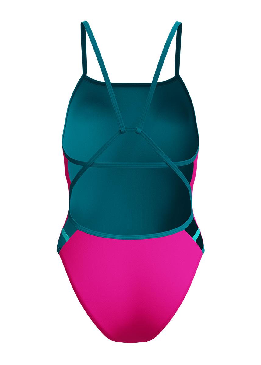Speedo Womens Solid Tri Back Swimsuit - Punchy Pink-633116