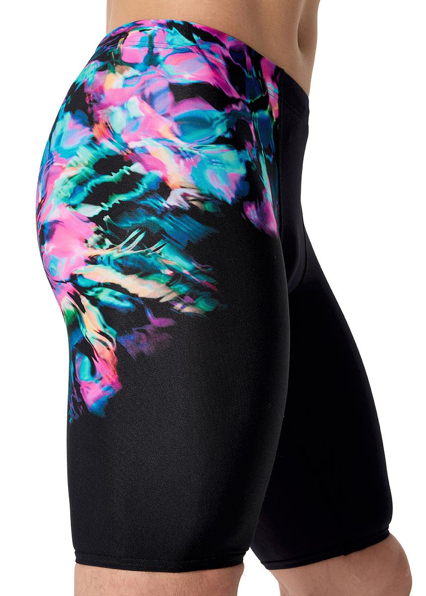 Speedo Mens Placement Printed Jammer - Black / Purple-633205