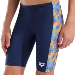 Arena Boys Draft Swim Jammers - Navy / Orange / Multi