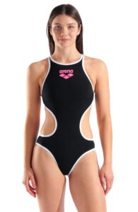 Arena Womens One BigLogo Swimsuit - Black / White