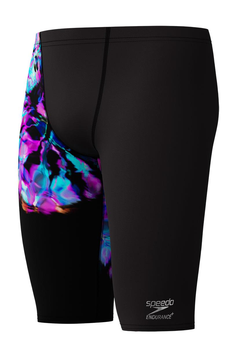 Speedo Mens Placement Printed Jammer - Black / Purple-633208