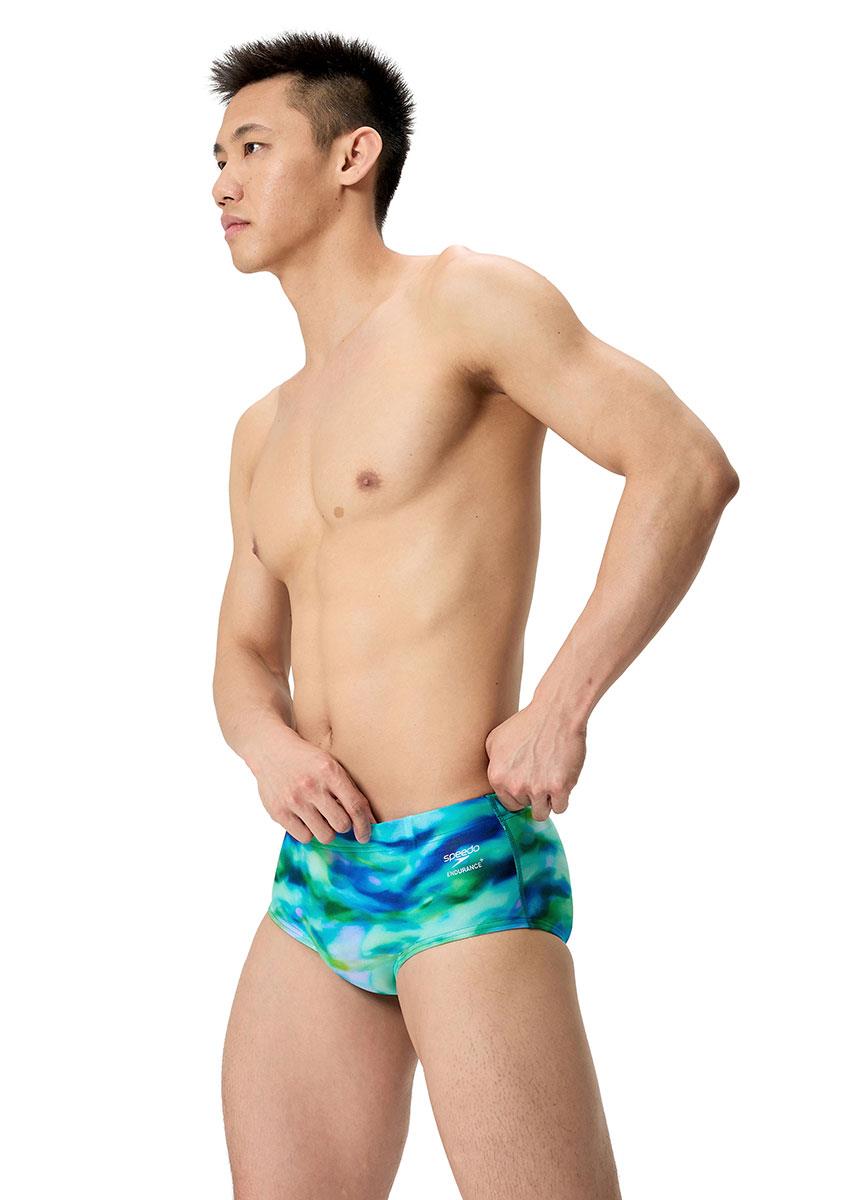 Speedo Mens Printed 13.5 cm Brief - Turquoise / Green-633221