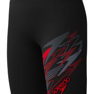 Speedo Boys Medley Logo Jammer - Black / Red-0